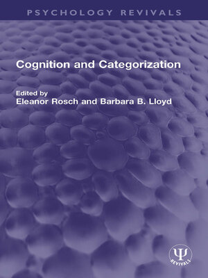 cover image of Cognition and Categorization